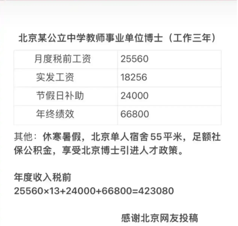 一,基本情况 学历:博士 教龄:3年 二,收入情况 税前工资:25560 实发