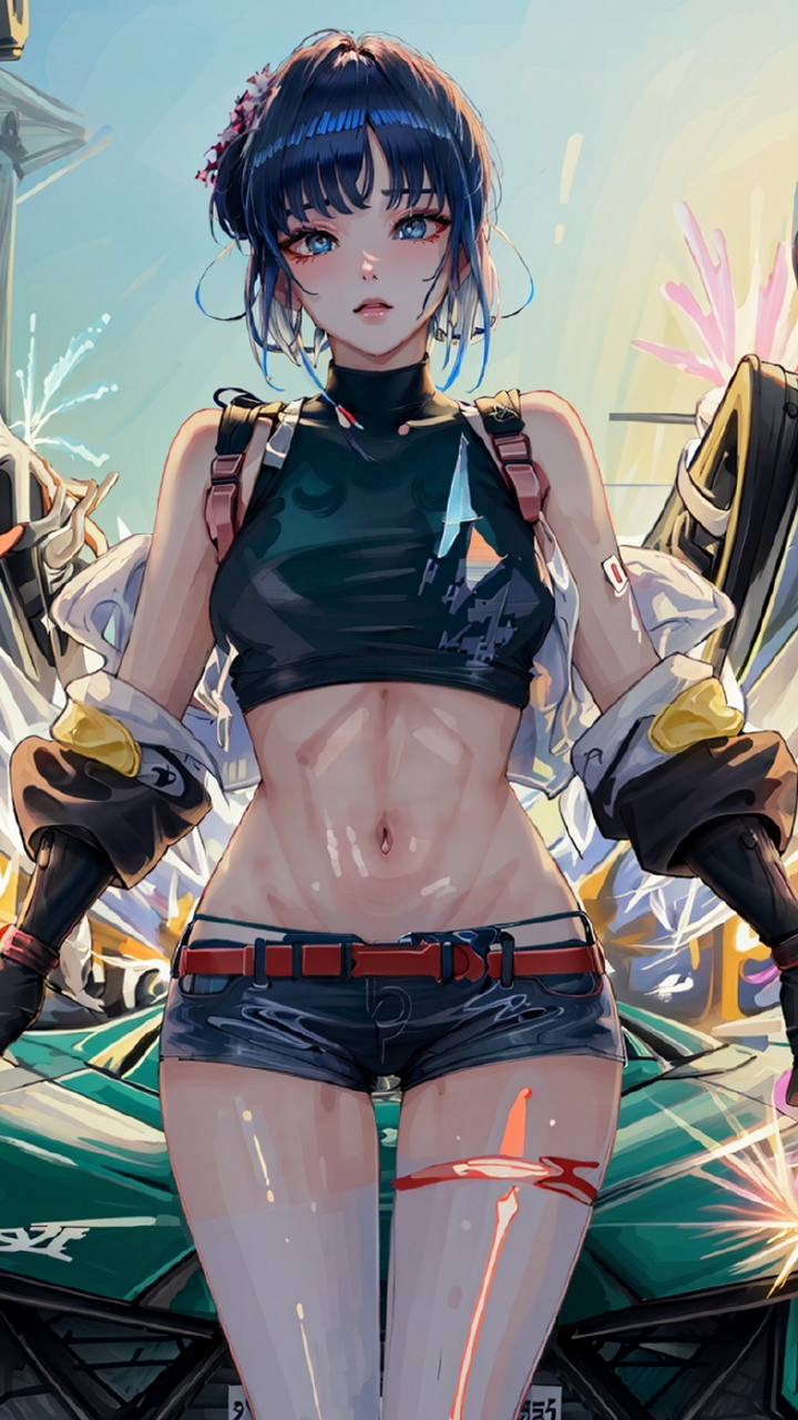 ai赛车女郎插画壁纸