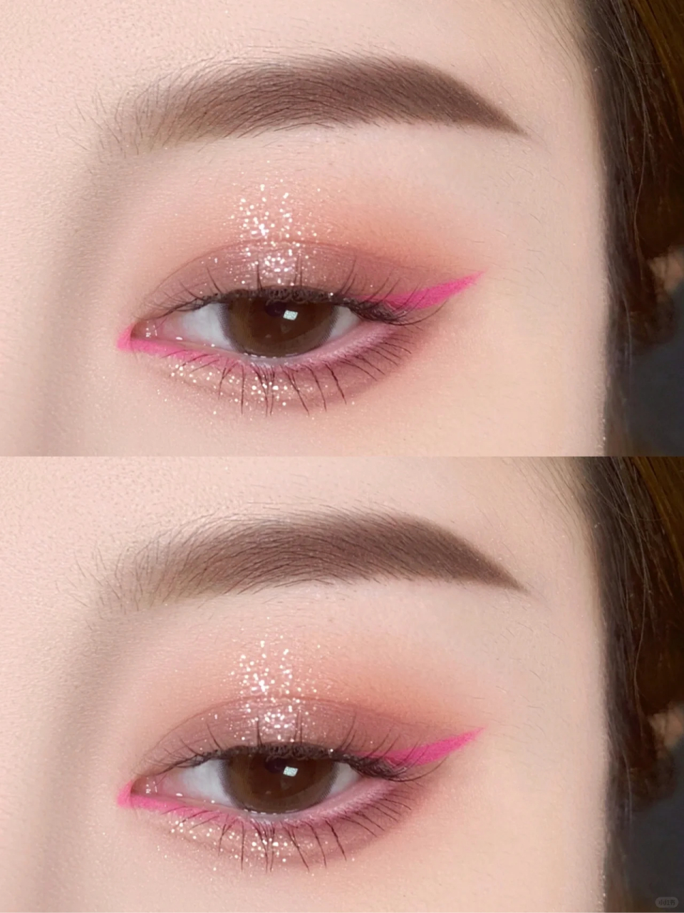 colourpop奶芋冰沙眼妆粉色眼线泰甜了~ 今天的眼妆奶fufu的,温柔又