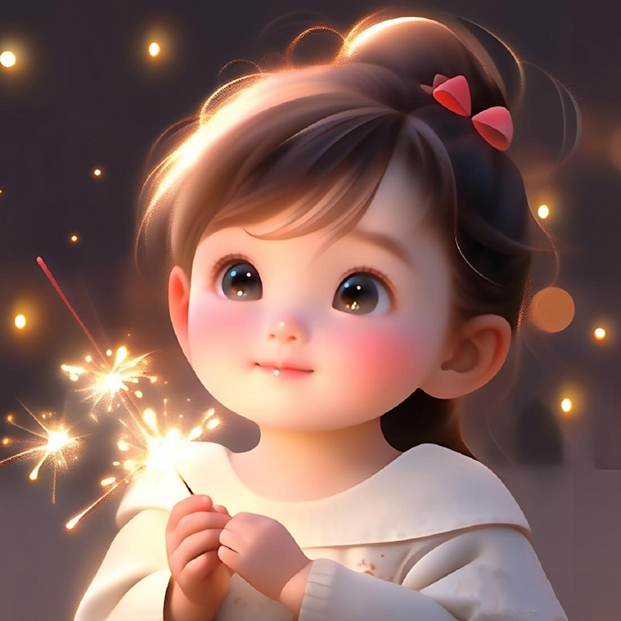 金光闪闪烟花棒女孩可爱头像