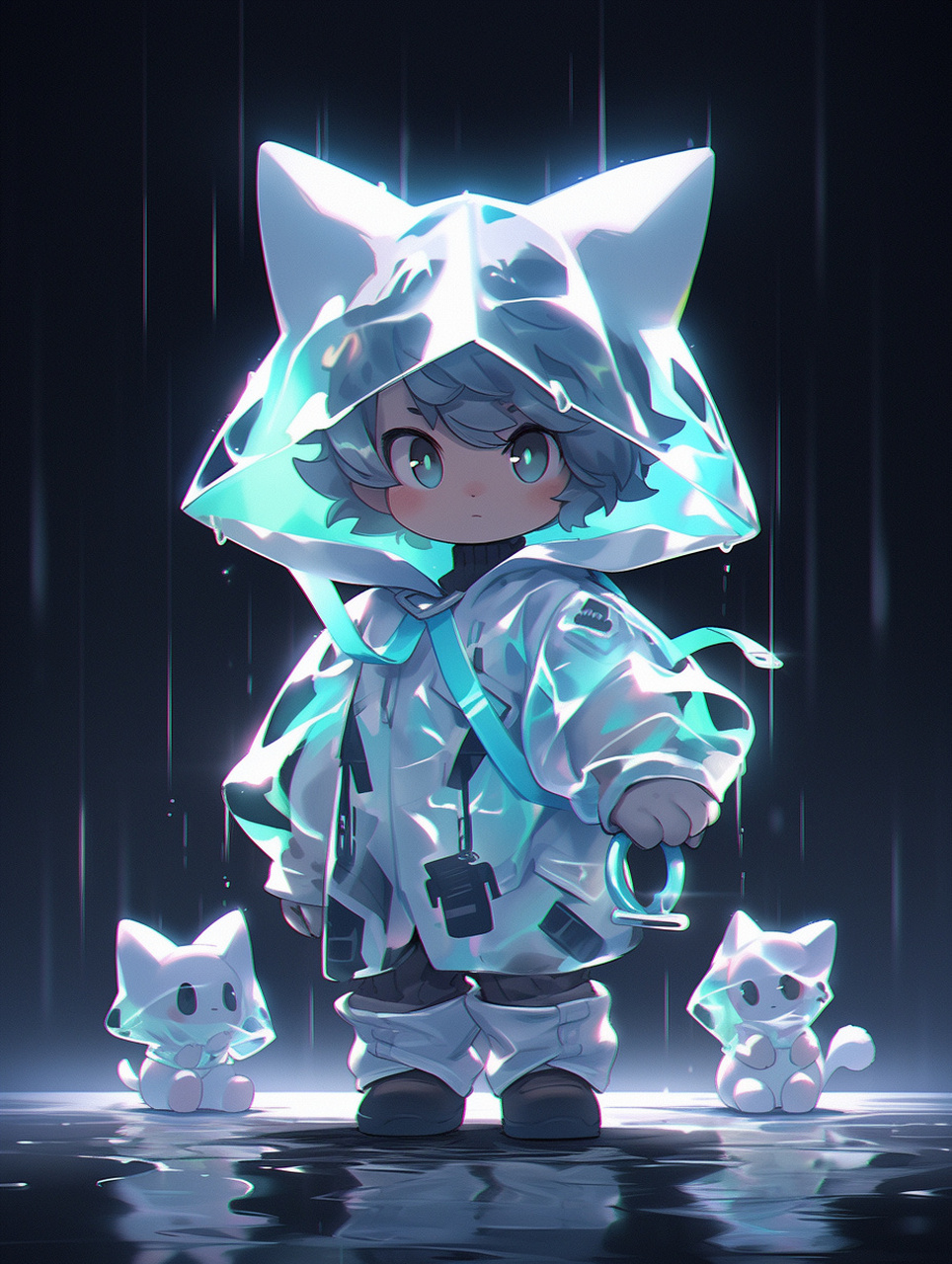 治愈系头像|闪闪发光的透明雨衣小可爱[期待]