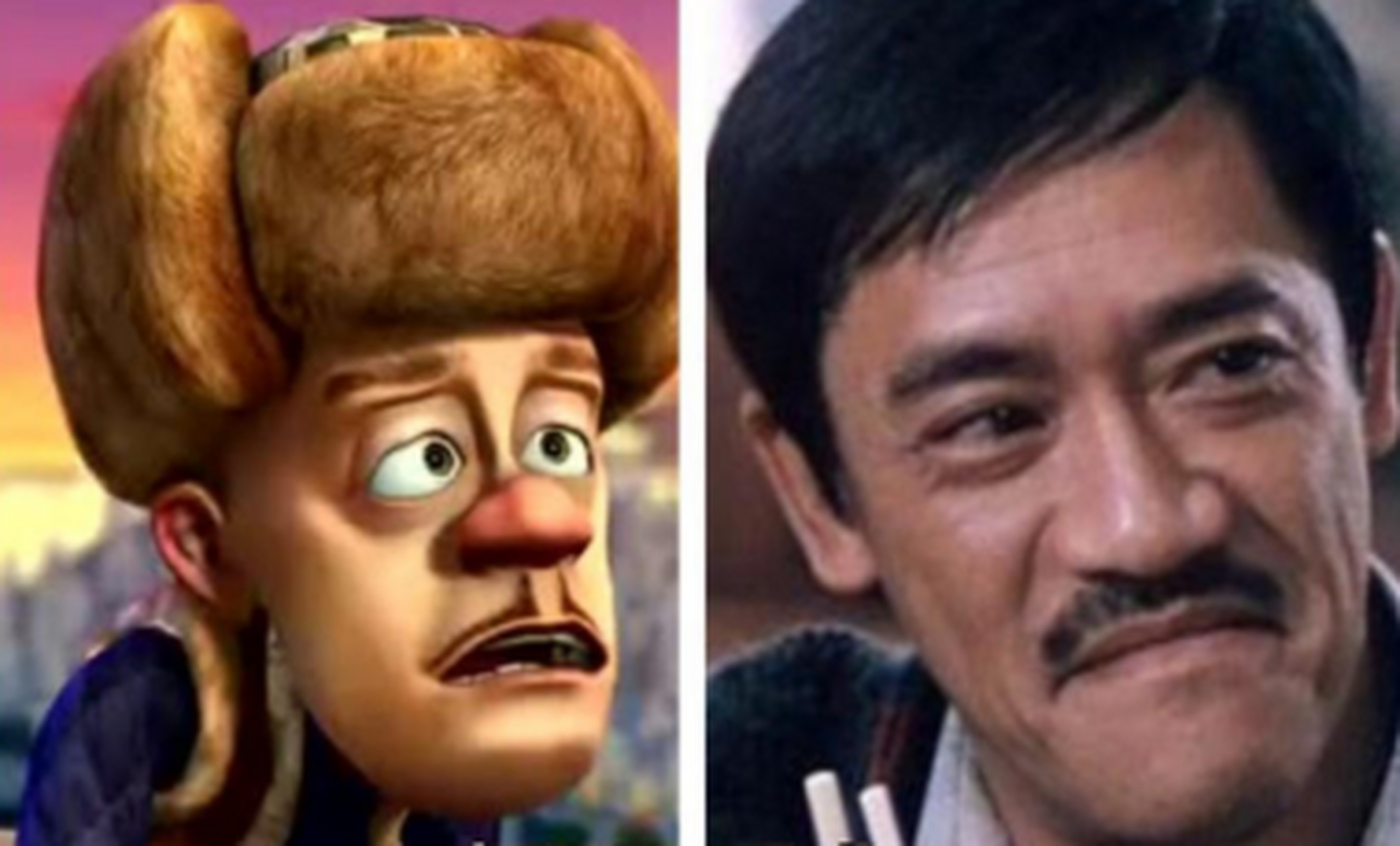 网友:光头强原型,从形似和神似两个角度,我选图二