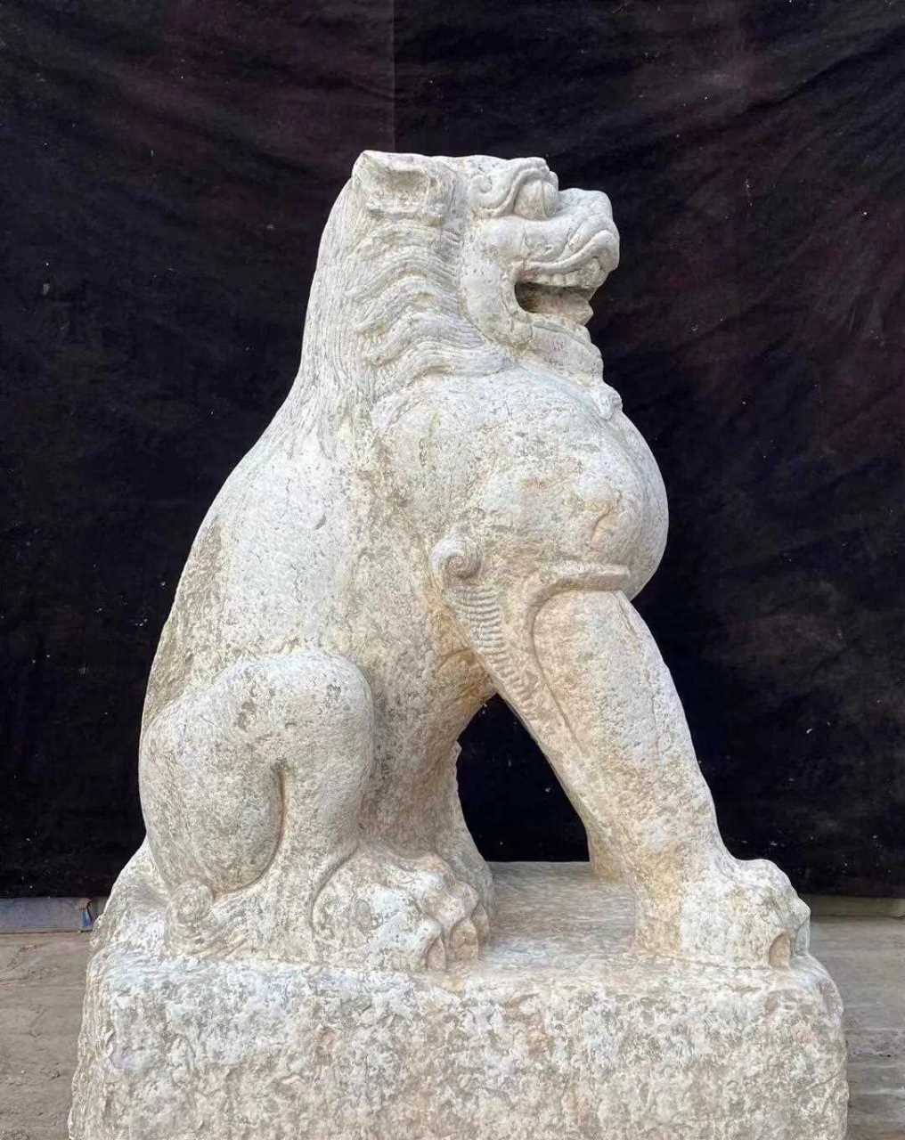 青石狮子长93,宽68,高128