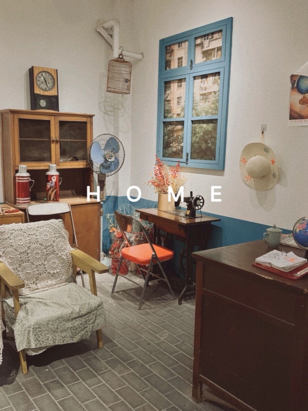 70年代80年的家  复古怀旧风,70-80年代的老式家具 绿色冰箱,大衣柜