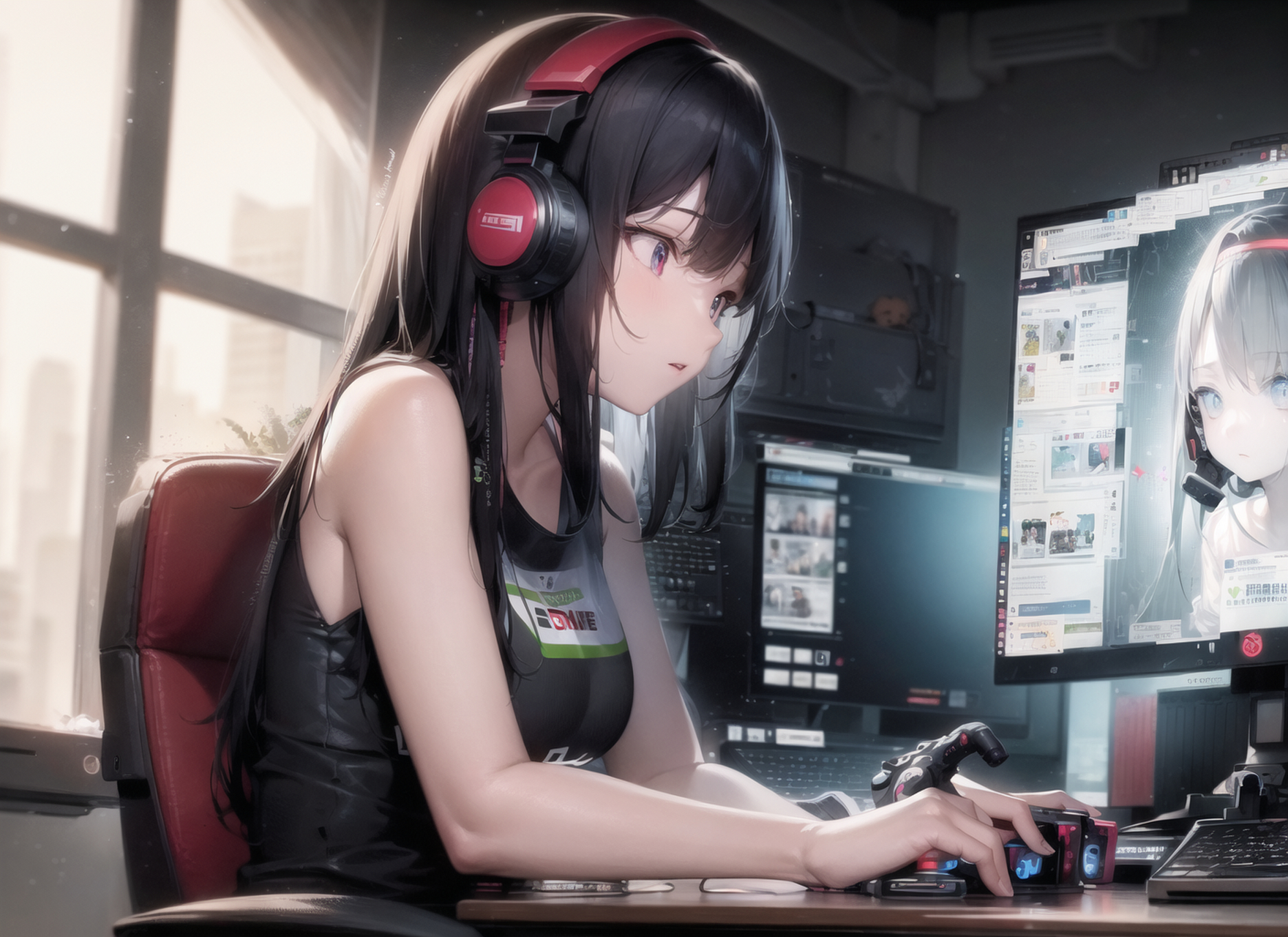 二次元电竞少女,装备十足啊[嘿哈] #二次元