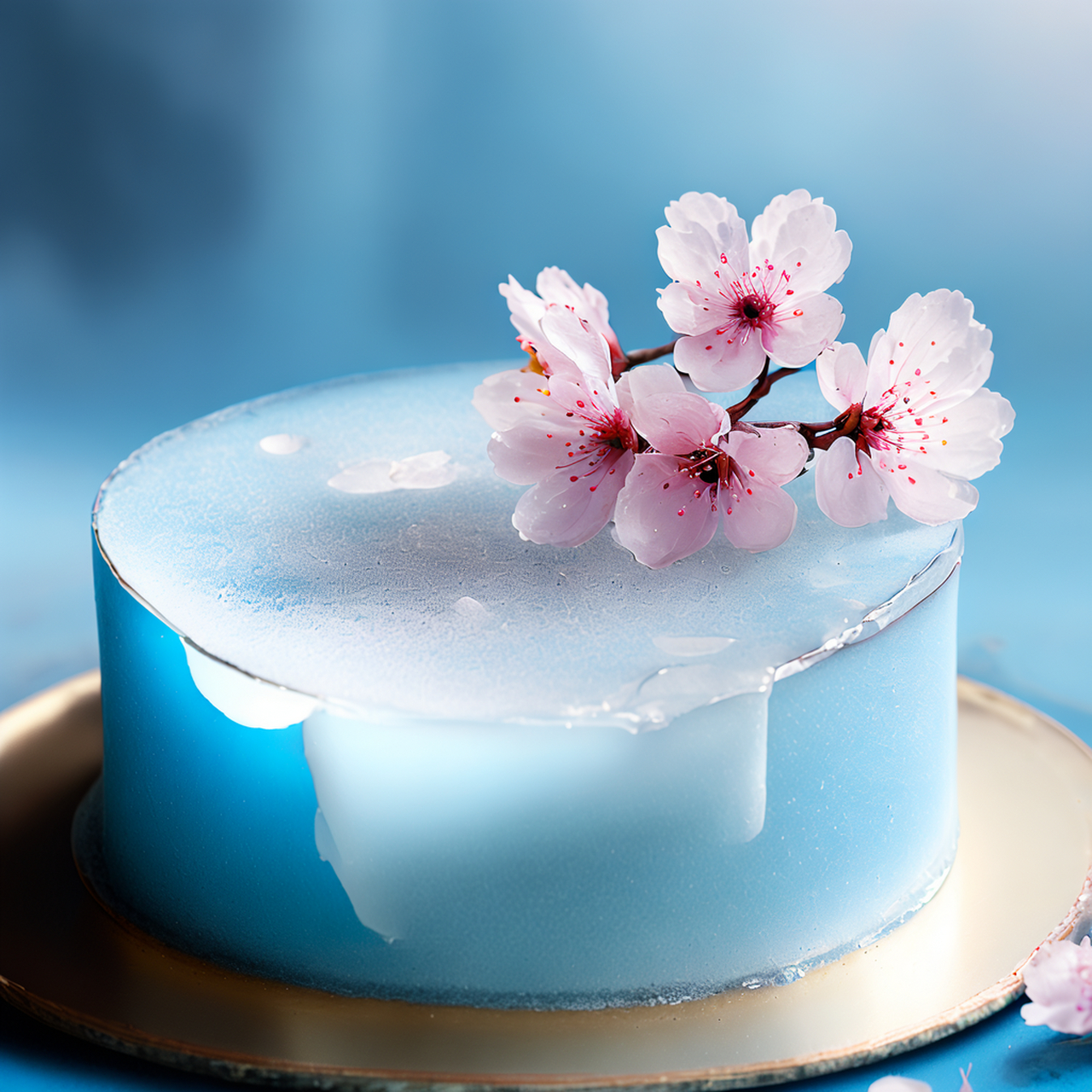 超有意境的冰皮樱花蛋糕,祝福文心一格一周年生日快乐呦!