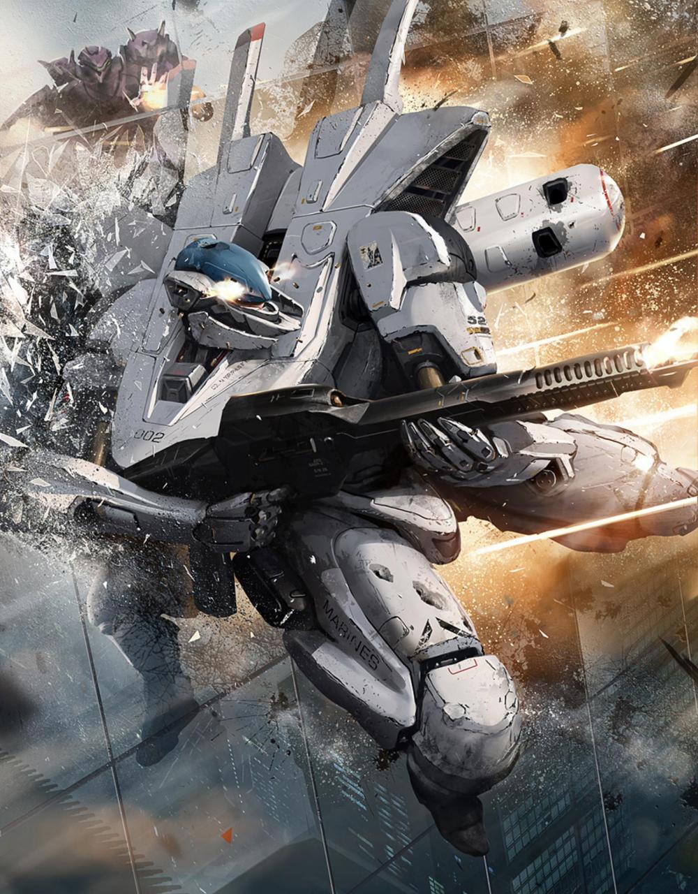 gif创作人# 变形金刚机械机甲类科幻战争半身头部装备设计作品参技3