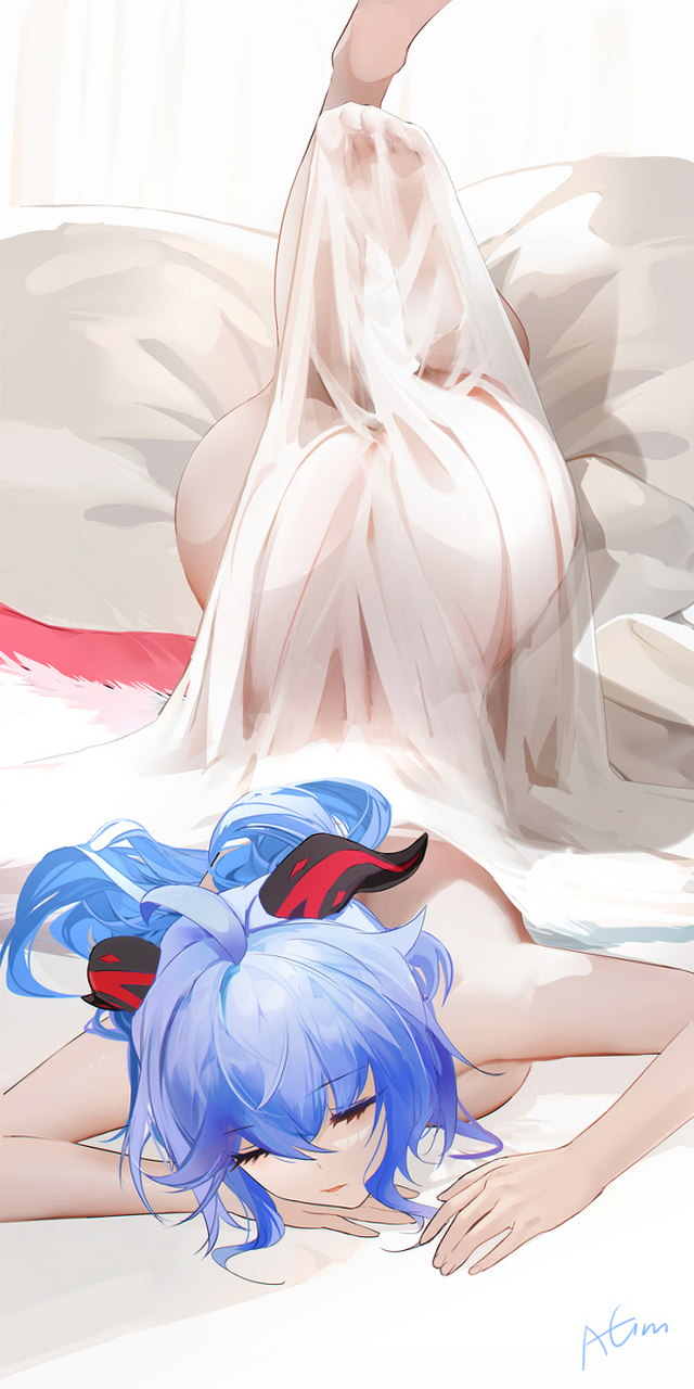 午睡的甘雨  #原神#   画师:阿戈魔agm