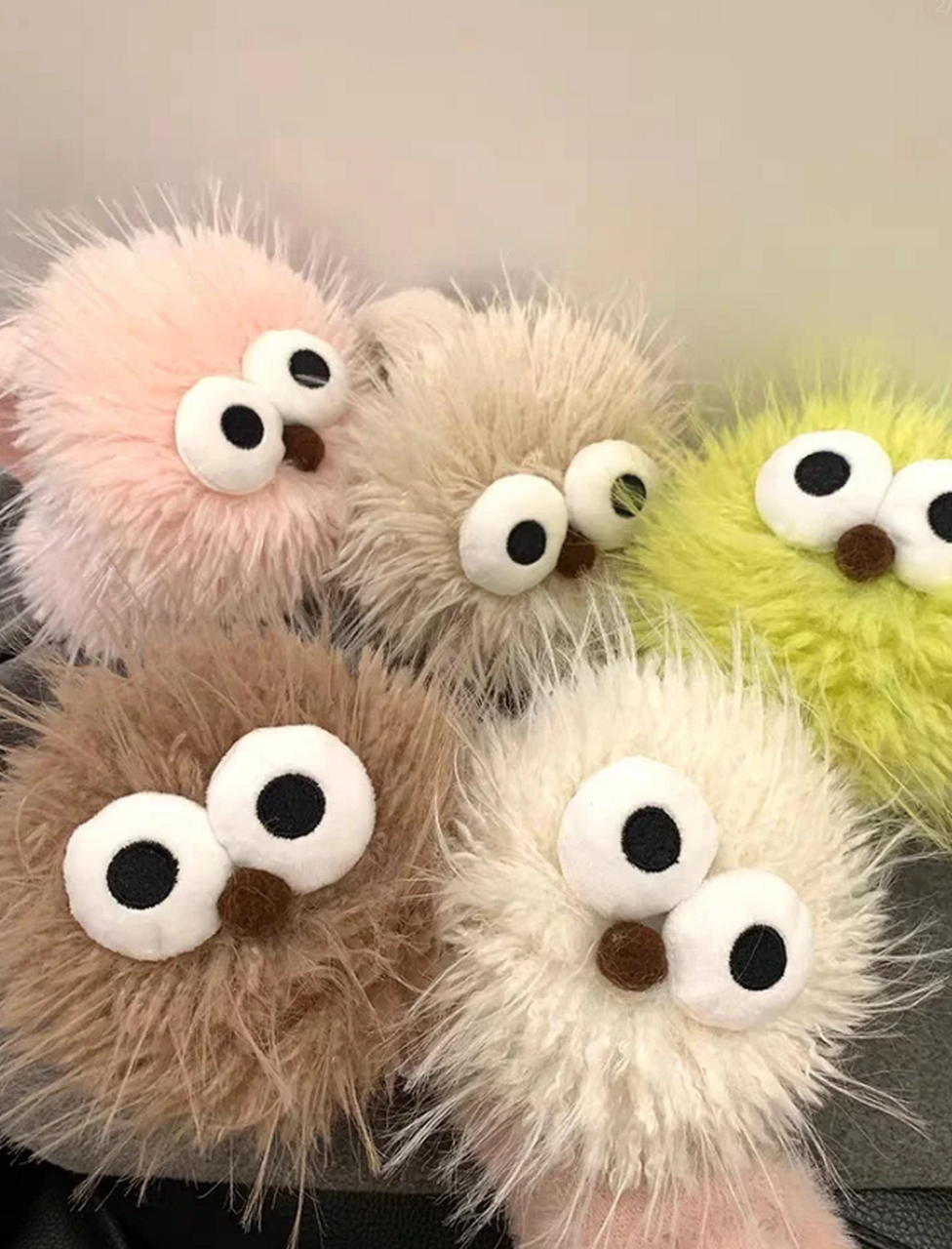 哇哦～好可爱的大眼睛炸毛怪呀 这个可爱炸毛怪毛绒绒的耳罩真的太