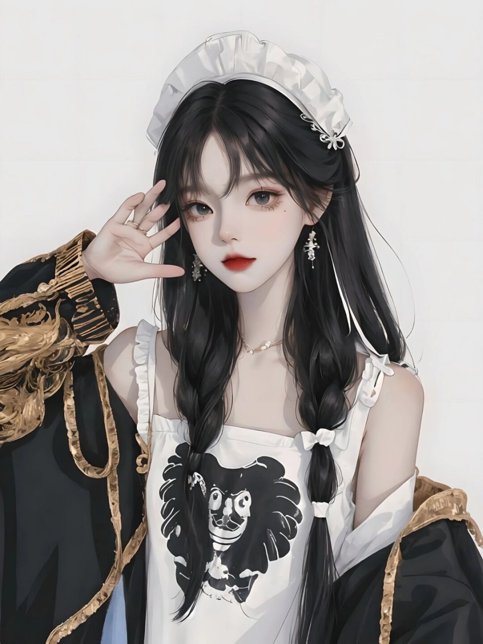 黑发小姐姐甜酷  甜美又带点酷炫的黑发小姐姐.