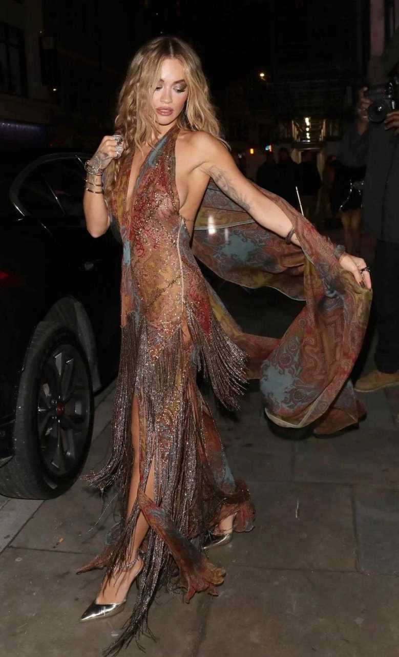 瑞塔·奥拉这身薄纱礼裙满满的波斯风情,深邃神秘而飘逸,小仙女本仙啊