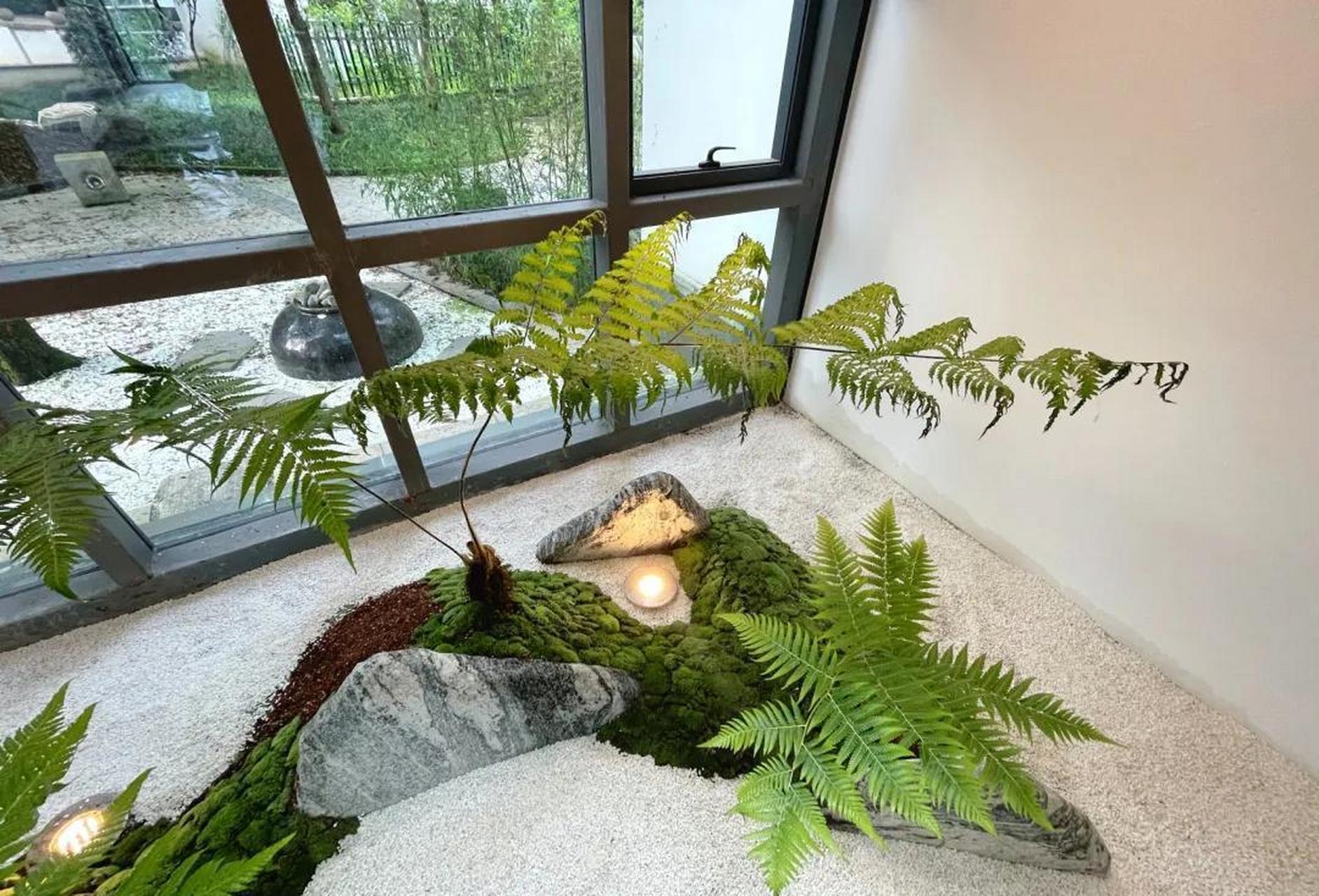 日式枯山水(改良版)||| 传统枯山水景观内容大都是很简约的, 以沙代水