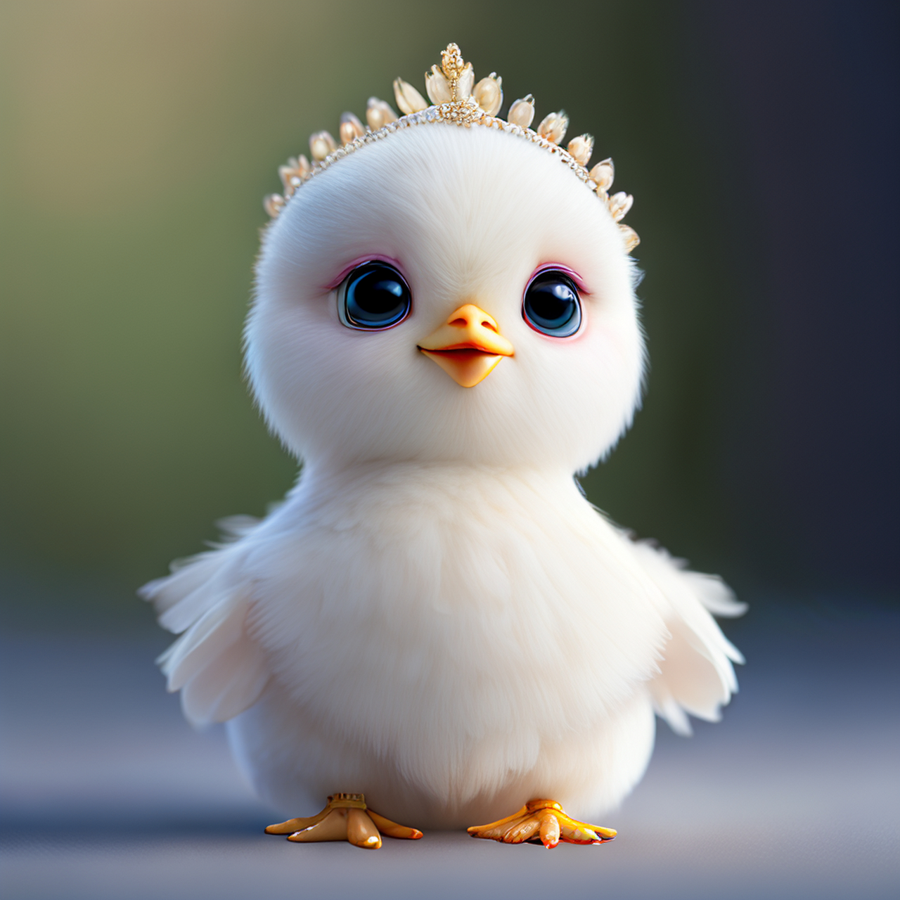 百度ai绘图黑科技#一个白色的鸡宝宝穿着柔软的皇家礼服,超级可爱