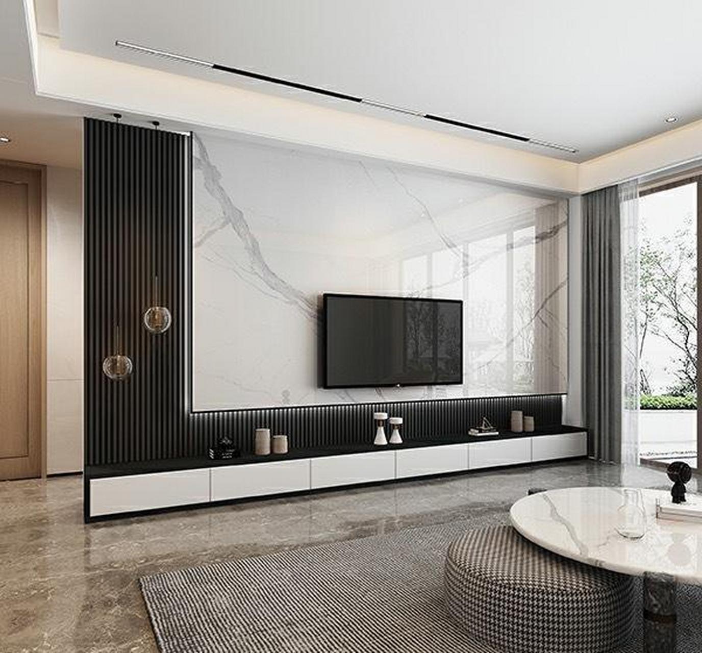 装修时非常讲究,如今比较流行的电视背景墙装修有岩板大板背景墙,陶瓷