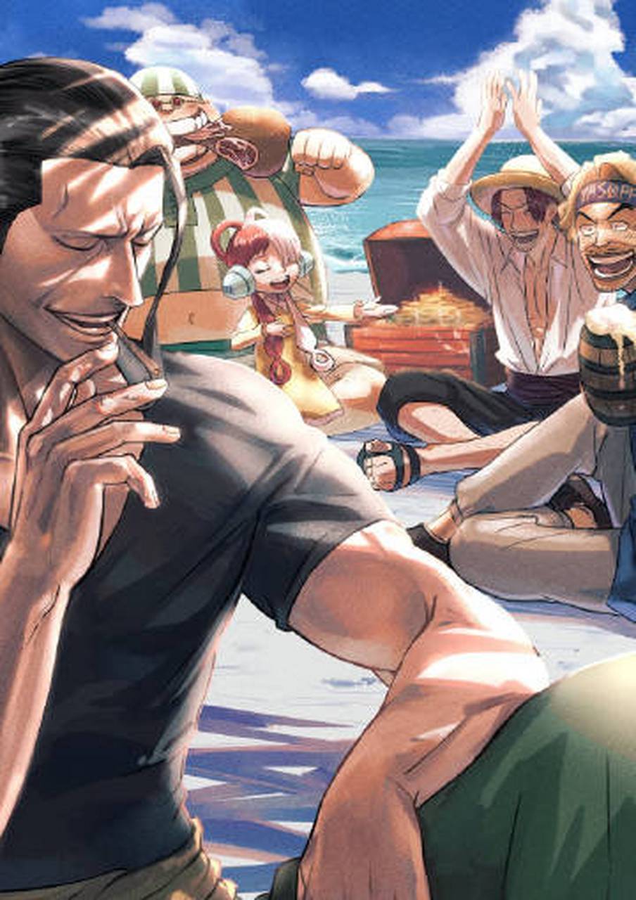 推特画师カツオ画作:红发香克斯,鹰眼米霍克,还有红发海贼团日常一张.