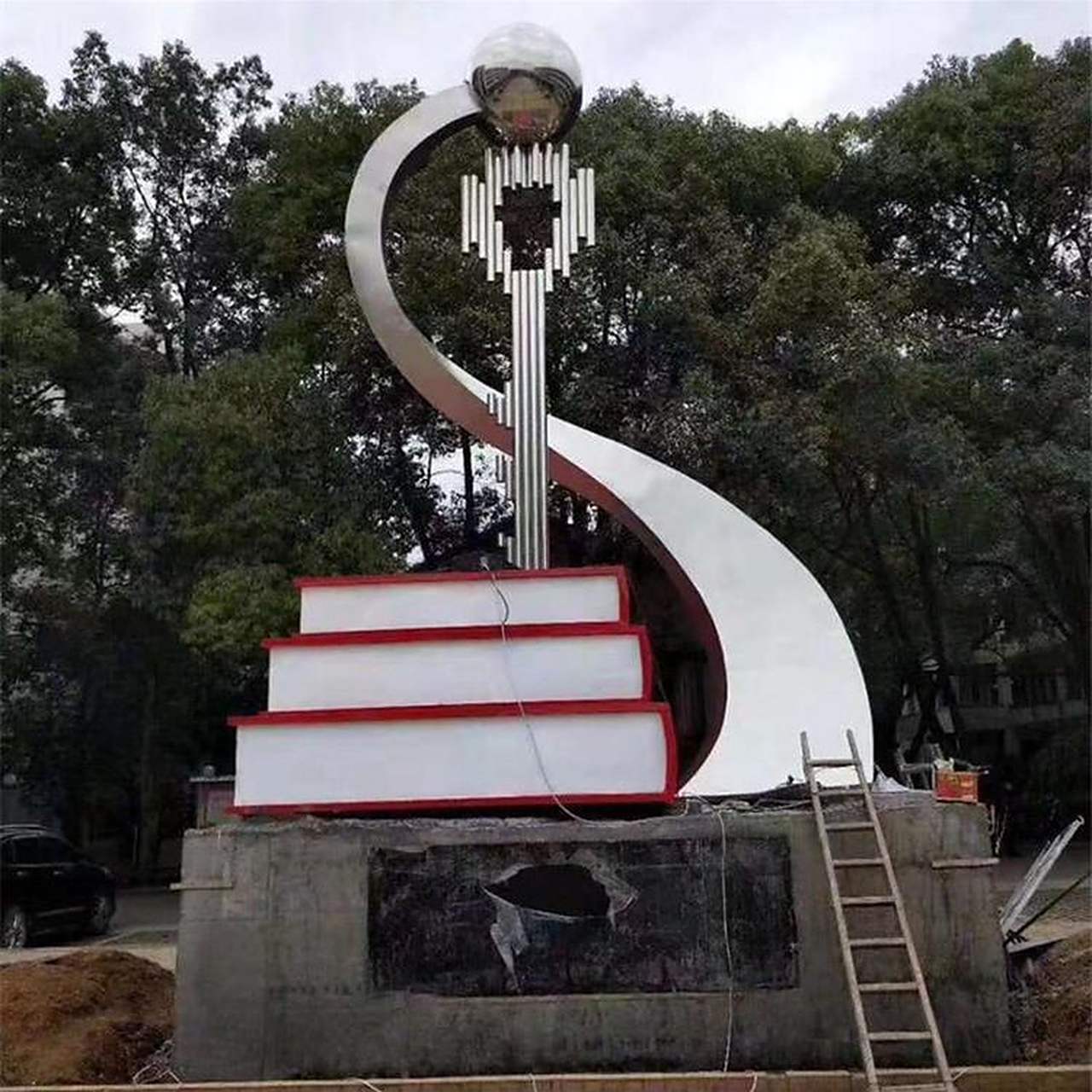 不锈钢雕塑定制厂家瀚森园林雕塑专业设计校园雕塑,学校文化主题雕塑