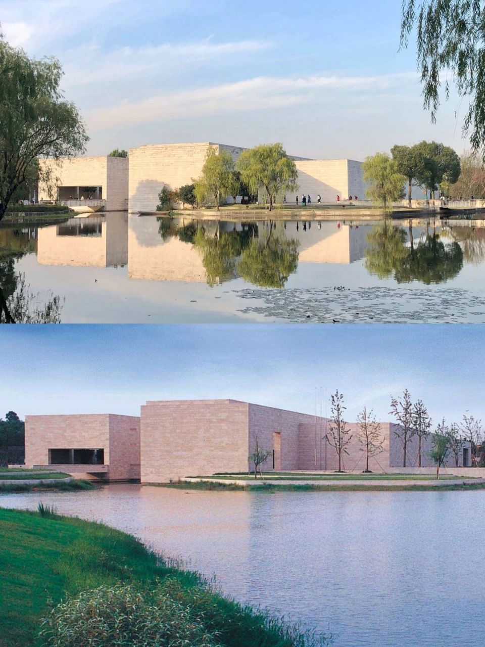 良渚博物馆占地面积4万平方米,建筑面积约1万平方米,2005年3月破土动