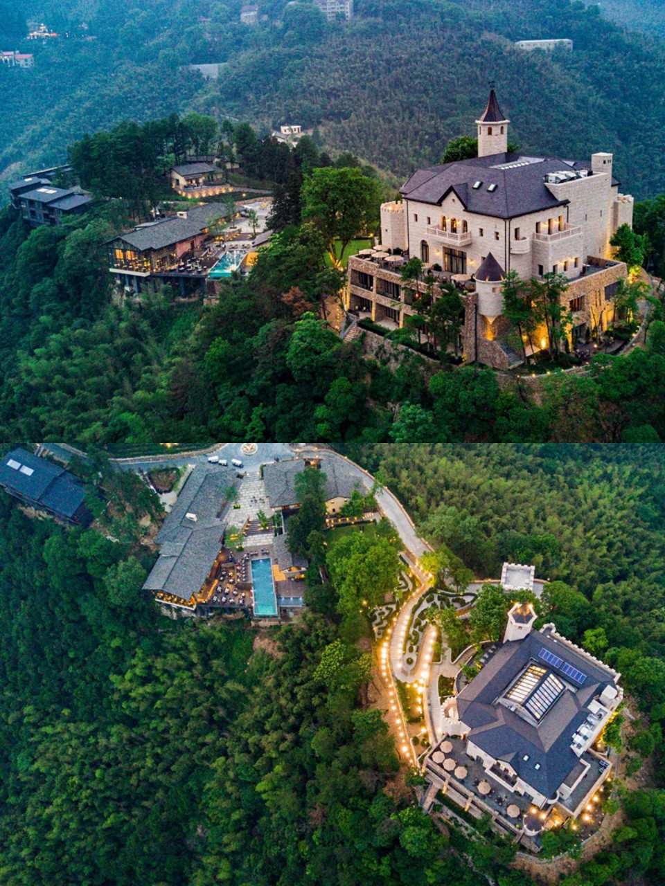 莫干山裸心堡无边泳池全景餐厅打卡 莫干山数一数二的高端酒店 裸心堡