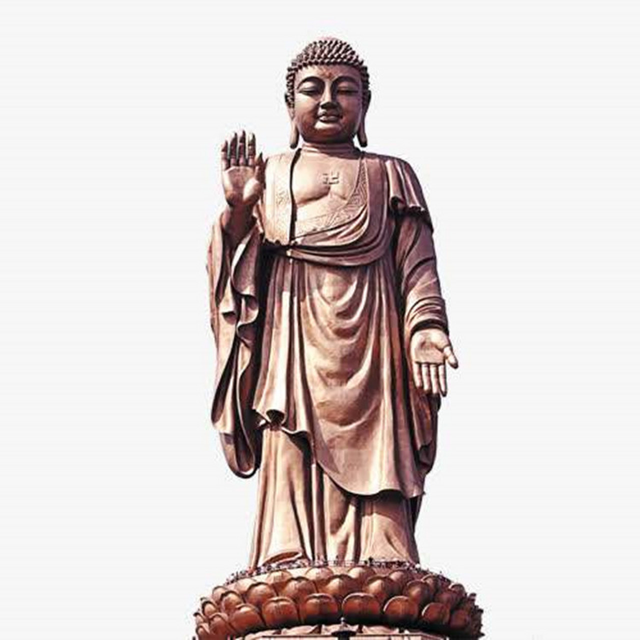 铜雕三世如来佛像 紫铜如来佛站像 户外3米铜如来佛雕塑 坐莲铜如来