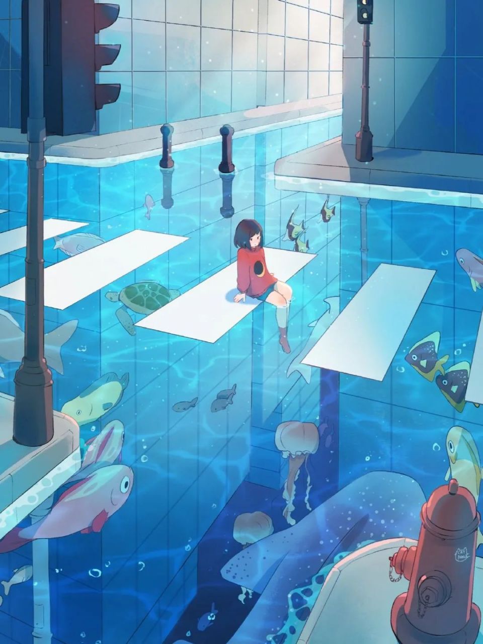 ins插画师: catpaku  梦幻清新的治愈系插画作品