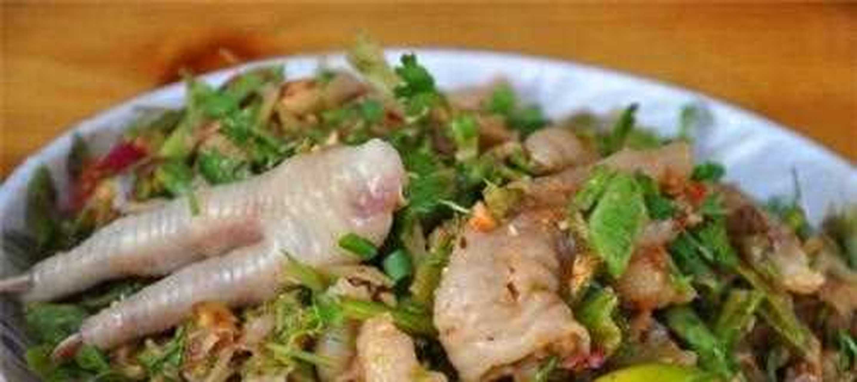 【舂鸡脚,焖鸡脚】1,舂鸡脚.