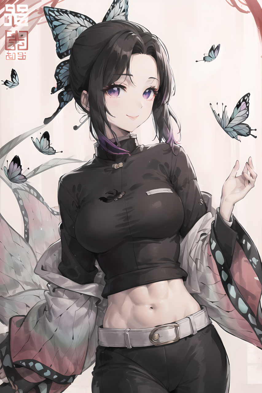 当蝴蝶忍小姐姐露出了腹肌.