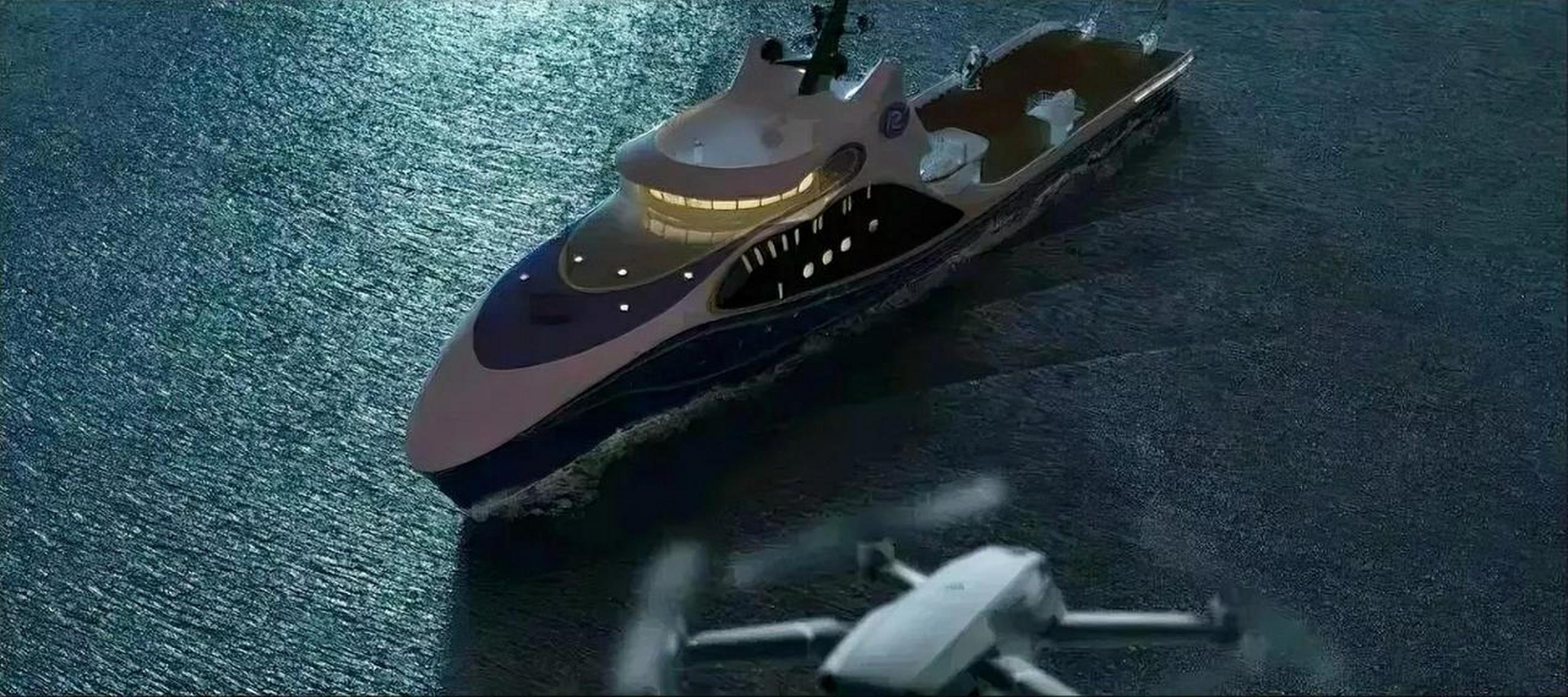 我国海军第一艘无人机航母"珠海云"号,成功第一次出海航行了,全程无人