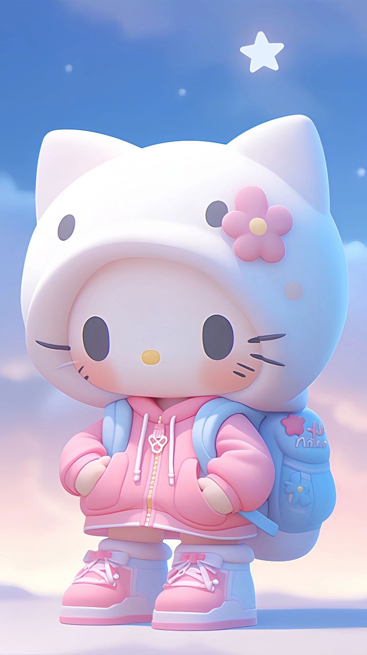 小kitty已经长大了,到了上学的年纪,背起了她的小书包,真的太可爱 !!