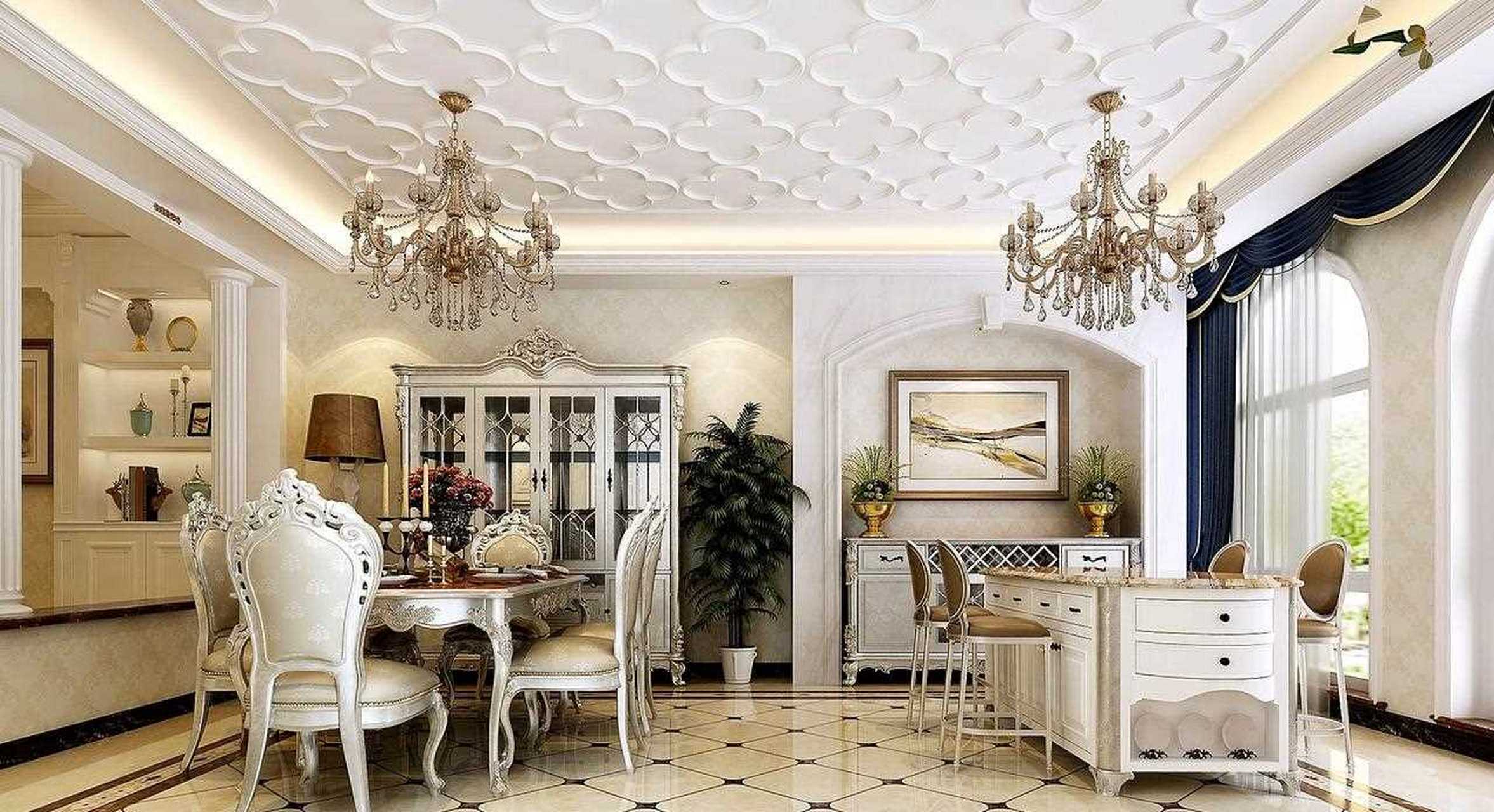 整体装修采取了欧式风格,端庄典雅,高贵华丽,家具造型优雅复古,雕刻