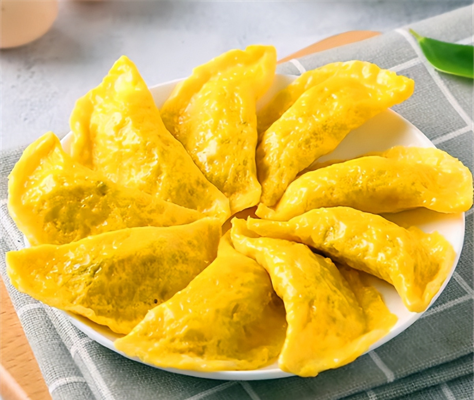 美食#黄金蛋饺在家做,不加水不加油,一次成功零失败,全家都喜欢 黄 