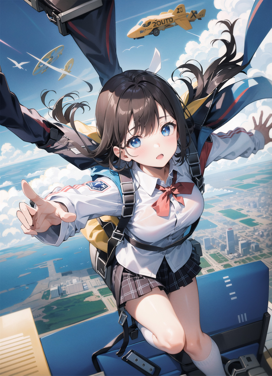 制服跳伞少女[持续更新ing]#ai绘画# #jk制服# #ai艺术季