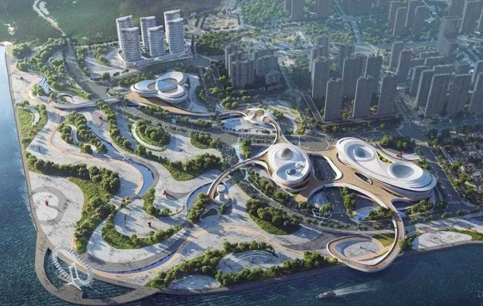 大连科技文化中心该项目位于大连市东港商务区海之韵,理念来自于海陆