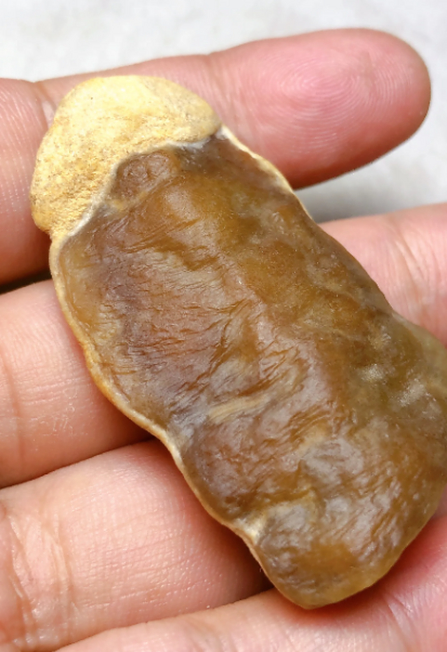 点击头像看直播##翡翠原石#33克大马坎冰种红黄翡,带皮雕刻最佳选择