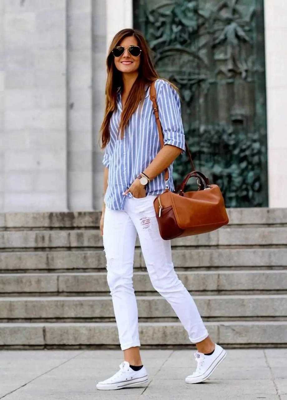 牛仔裤 小白鞋才是最佳cp 直筒牛仔裤 小白鞋,休闲又减龄,元气范儿