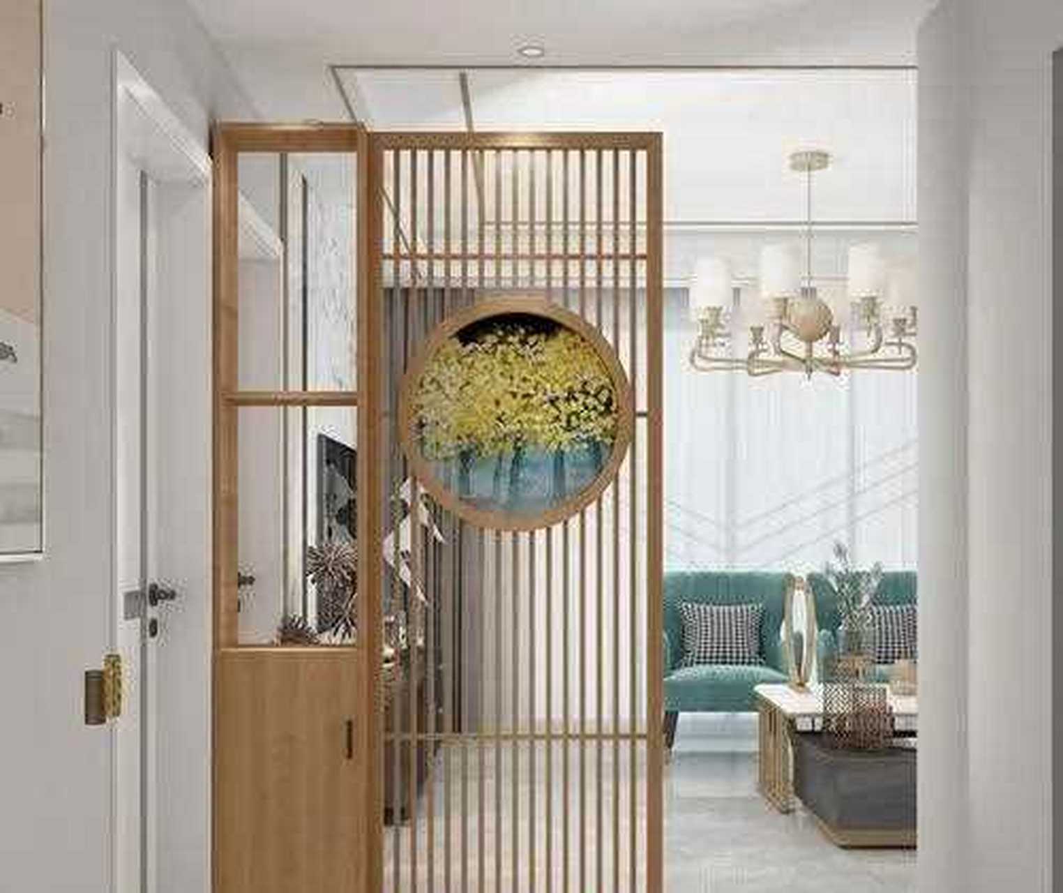 家装如果大门正对厕所门,讲究风水的业主一般都会选择屏风来挡一下