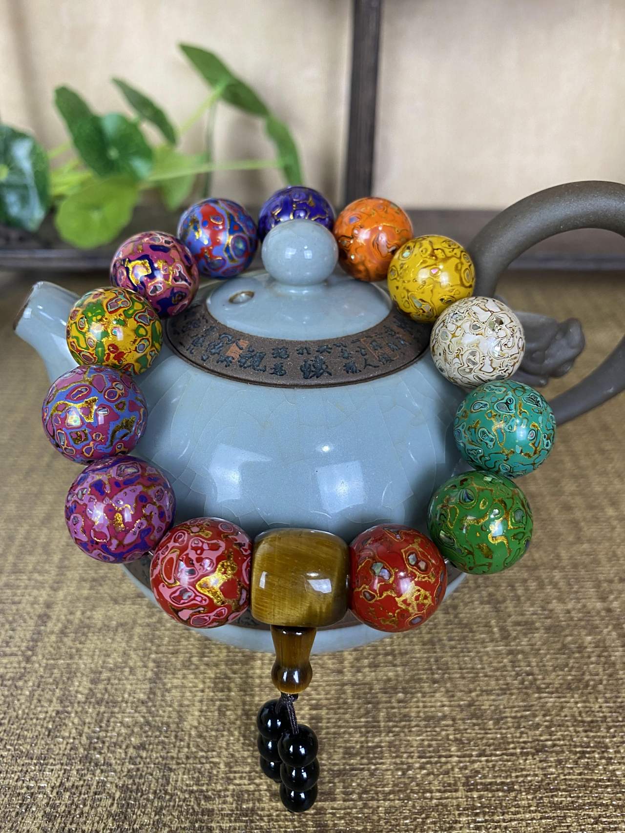 雍和宫天花板!十全十美大漆珠手串细节图 #手串# #雍和宫手串# #大漆