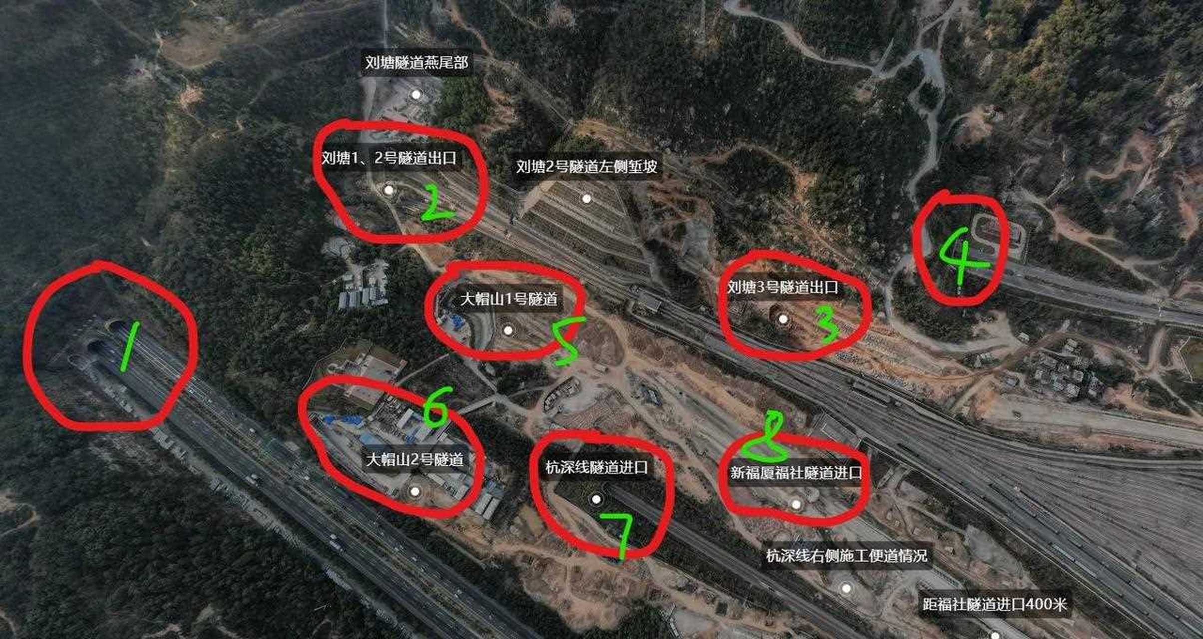 包括:福厦(漳)高铁隧道群,杭深动车隧道群,沈海高速隧道群,同安厦门