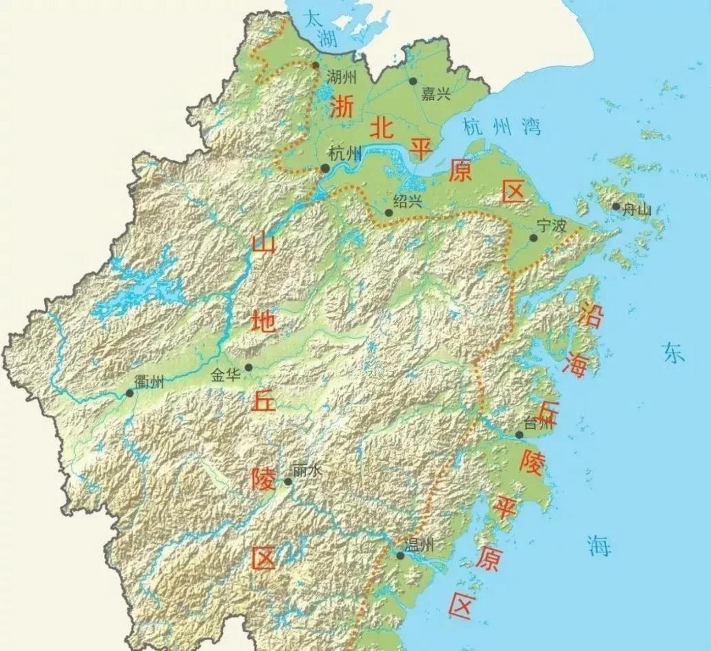 但实际上并非如此,浙江的地形是"七山一水二分田",河流湖泊仅占5.