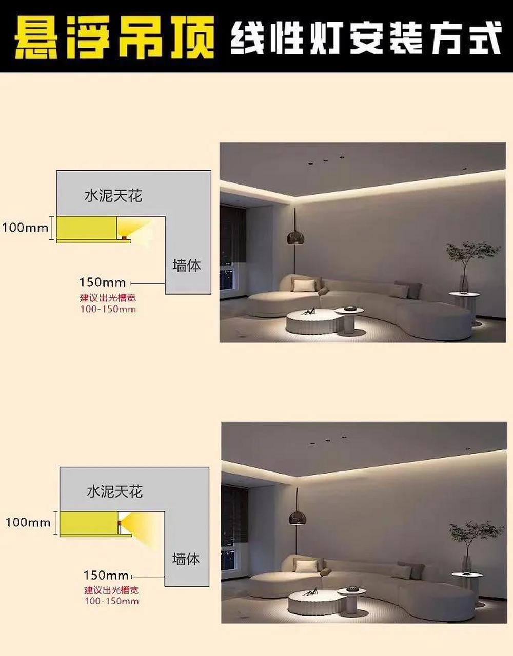 gif创作人# 装修干货,多种吊顶线性灯安装方法!