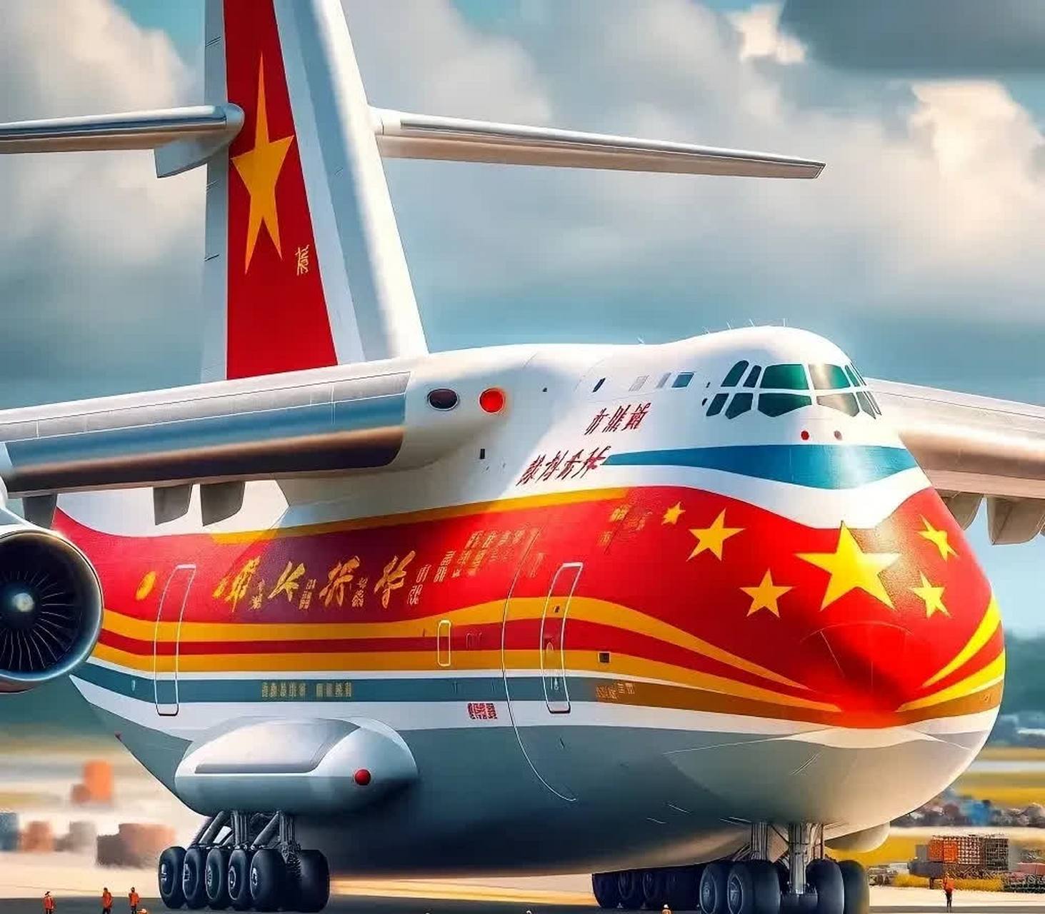红色经典! 这架飞机的起飞重量为一千吨. 为什么你觉得发动机有点小?