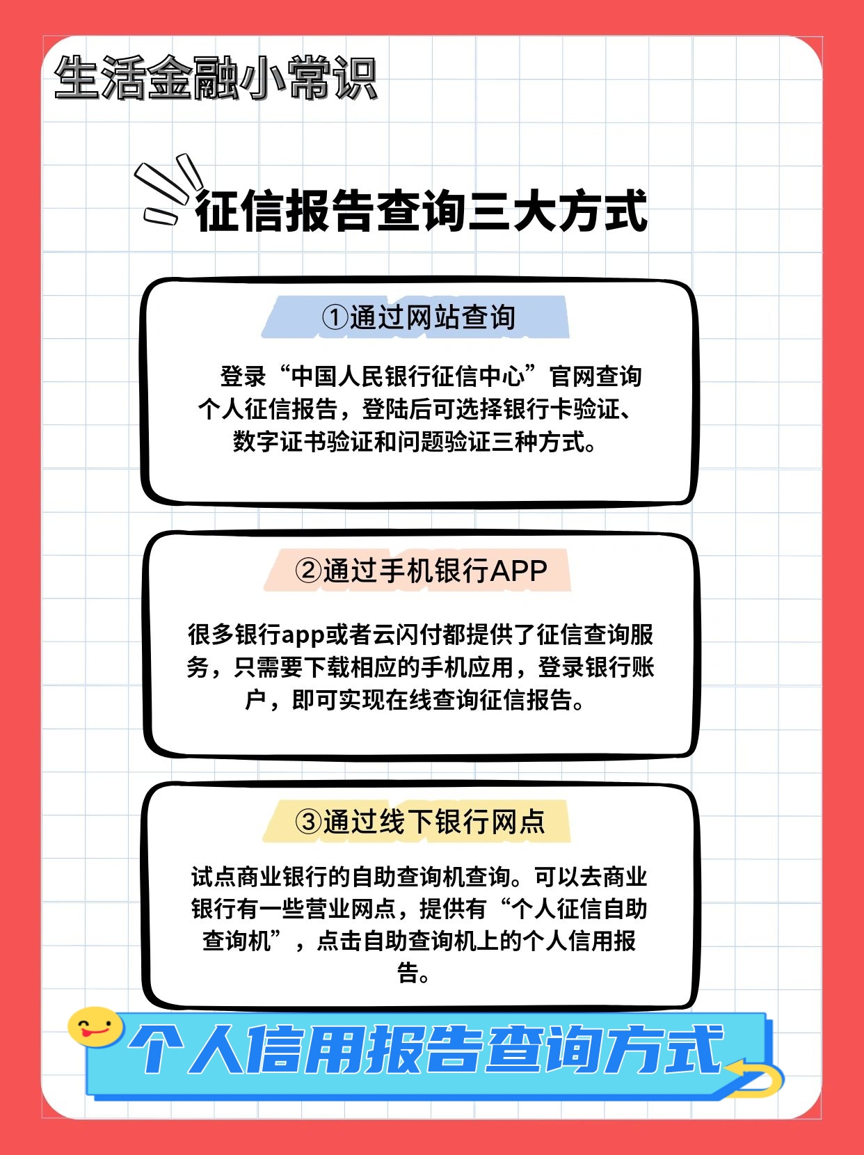 个人信用报告查询方式