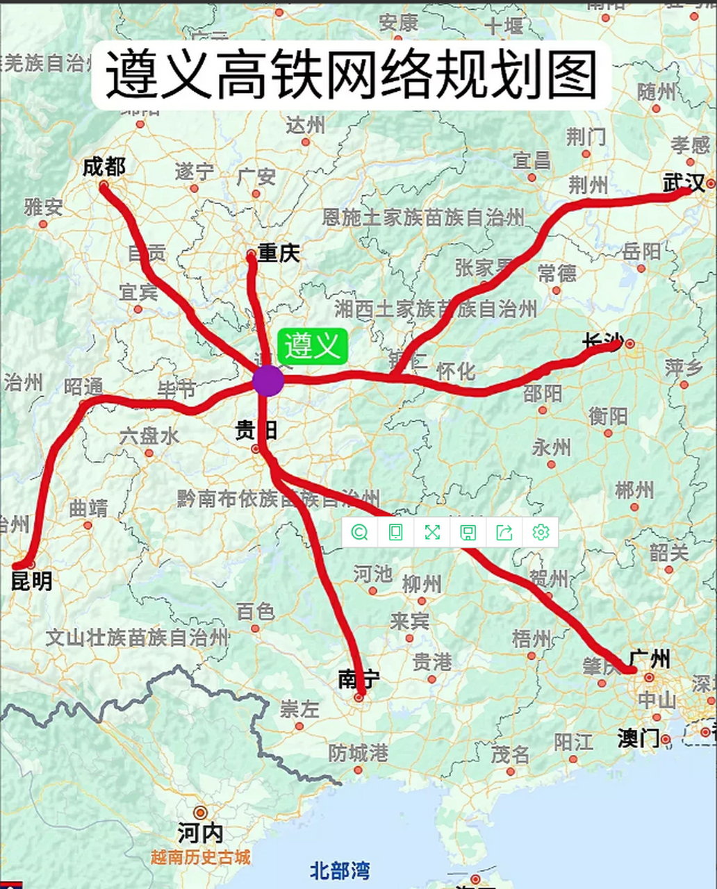 未来遵义的高铁规划示意图.