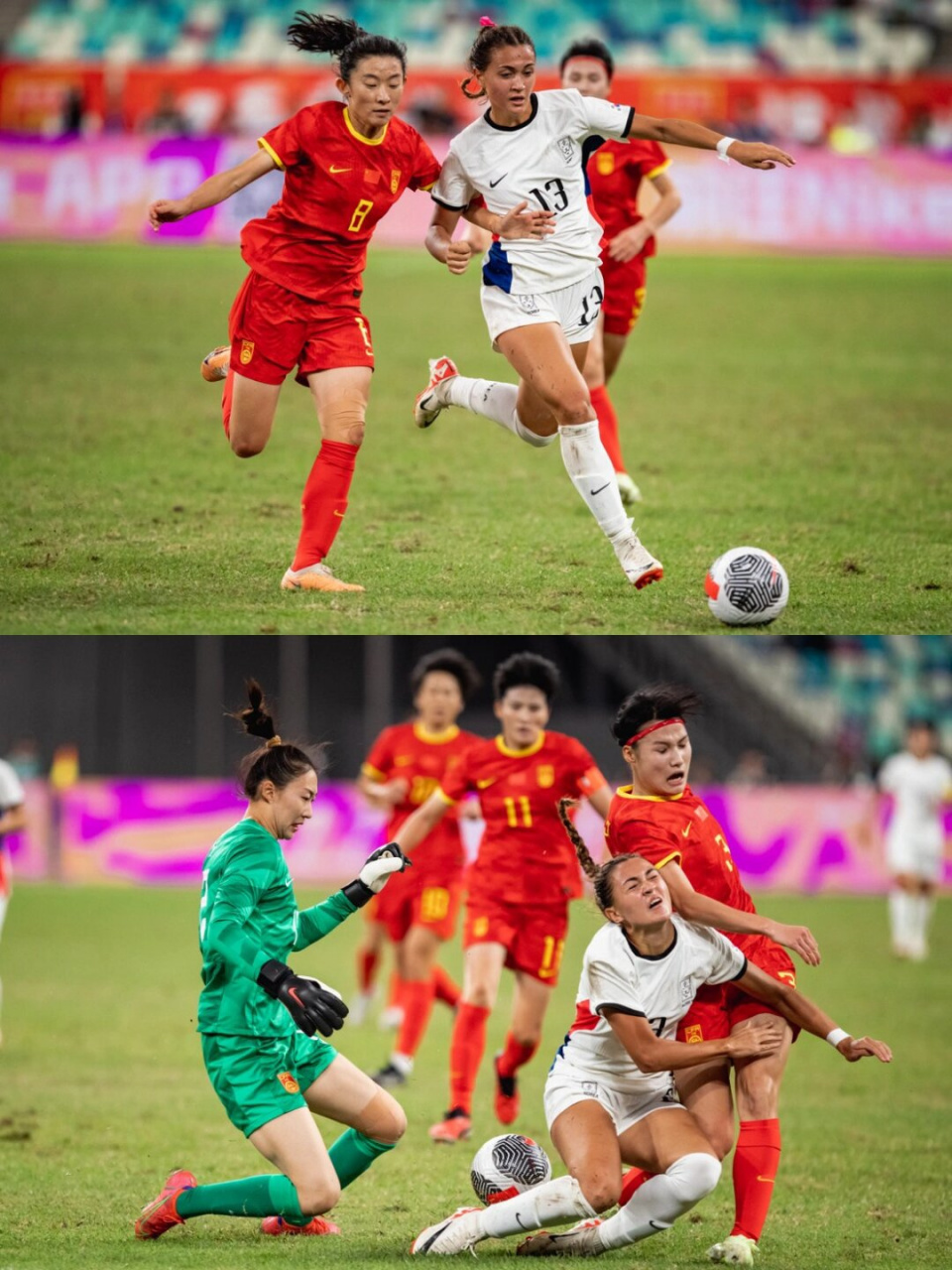 巴黎奥运预选赛中韩女足激战平局  我在厦门白鹭体育场观看了女足奥