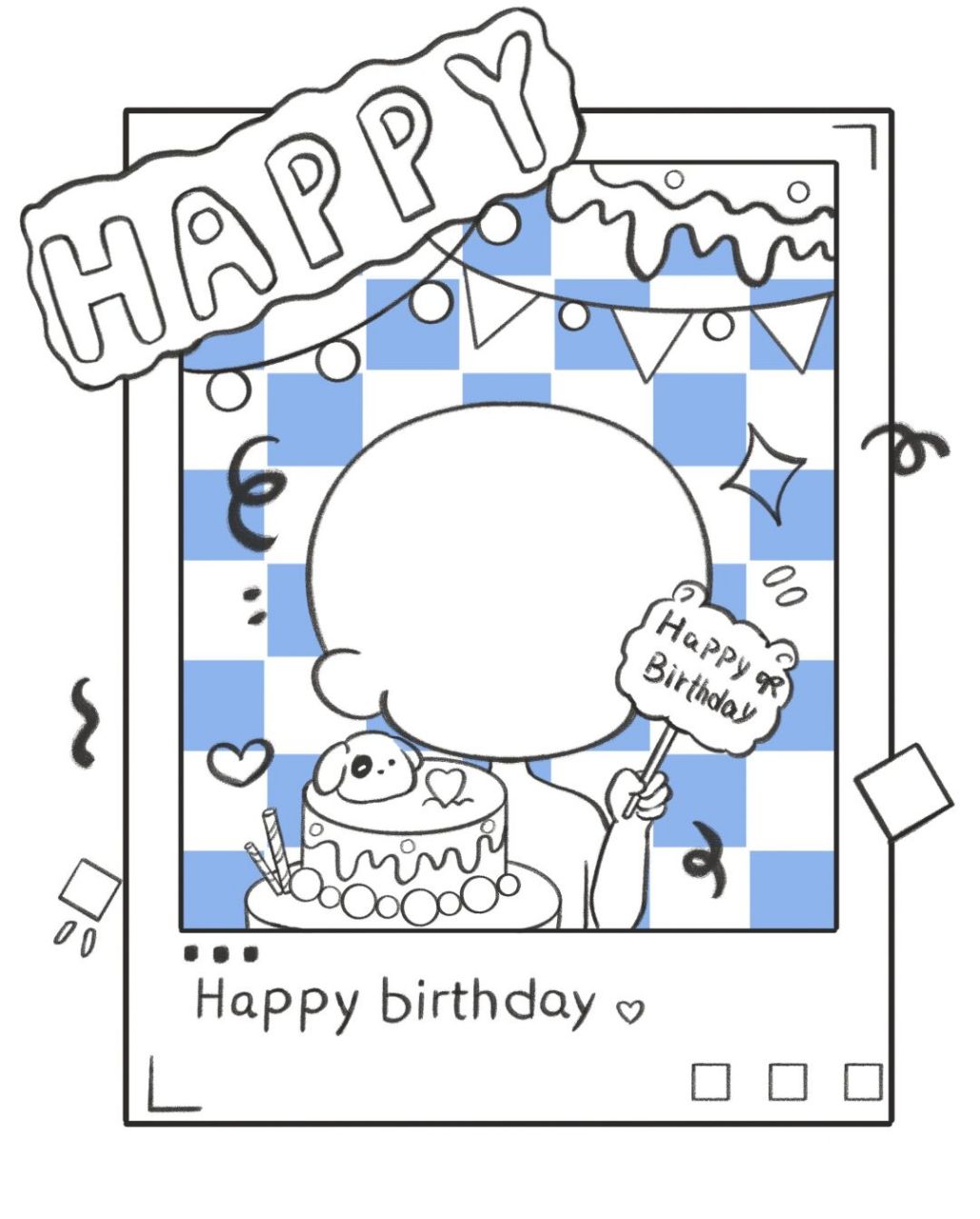 无偿商用素材大放送  这次是生日拍立得模板哦,好适合给朋友,爱豆等过