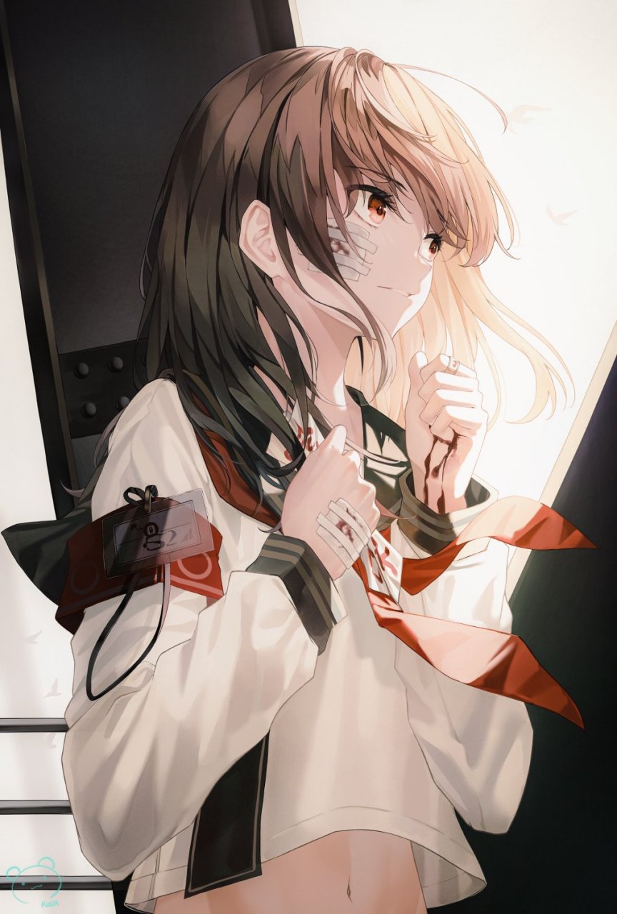 受伤的女高中生 画师:ruda