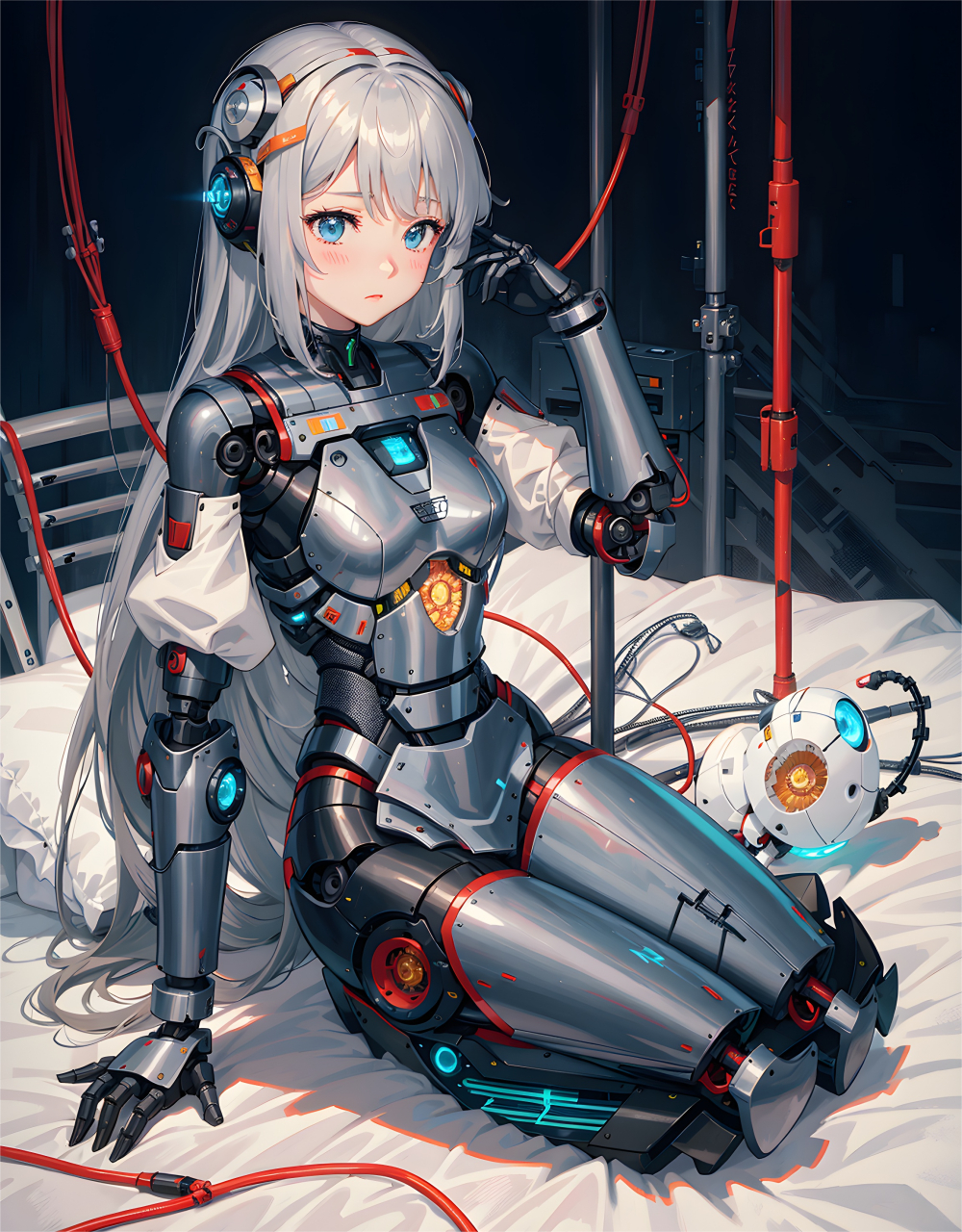 ai绘画,机械与少女的碰撞产生的美丽.