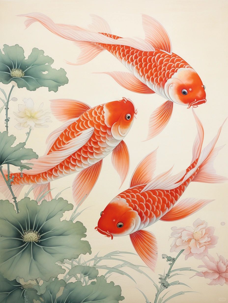 在新年期间,鲤鱼更是成为年画和春联的常见图案,寓意着繁荣,富贵和