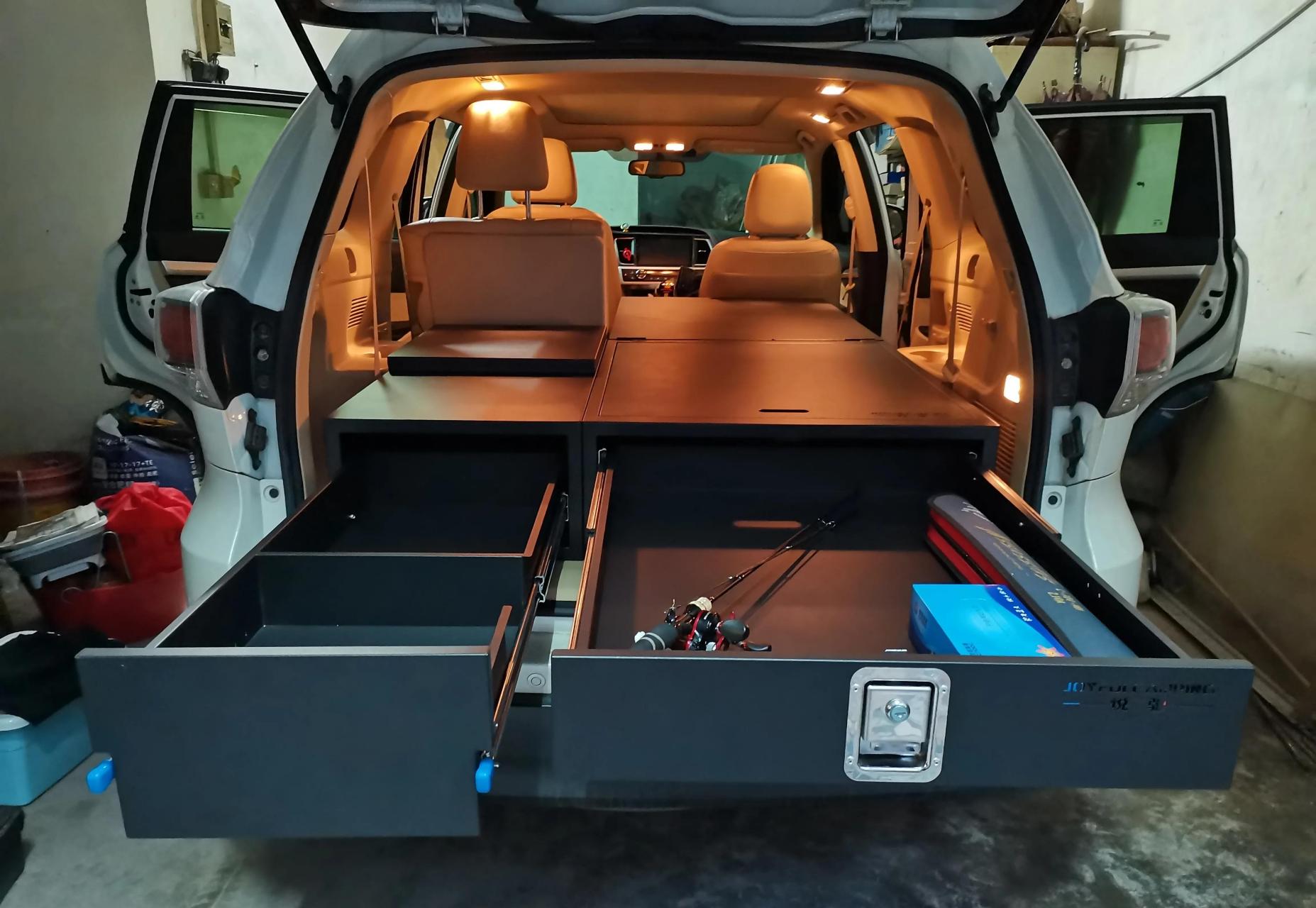 领动计划# 汉兰达无损加装床车露营旅行箱,无需任何工具,只需五分 