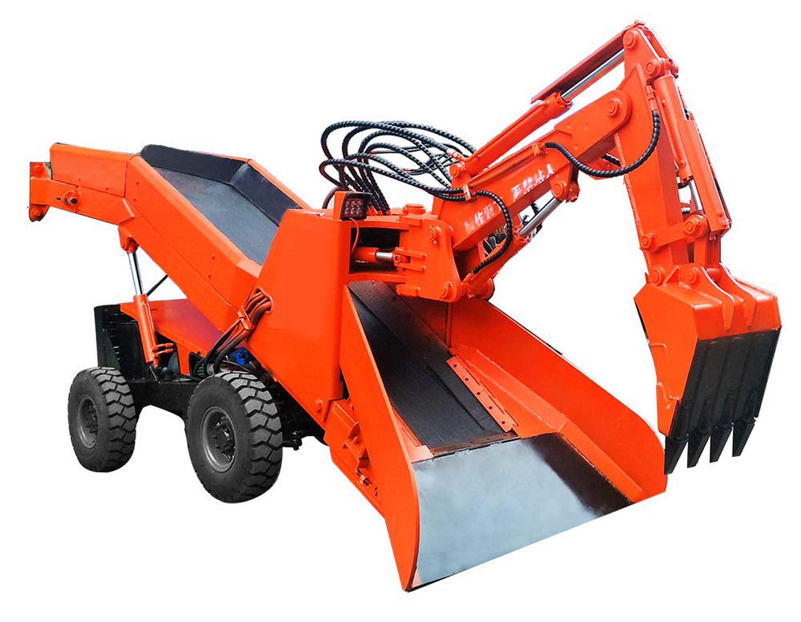 轮式皮带扒渣机zwy-50是规格最小的一款机型,主要用于空间狭窄的洞采