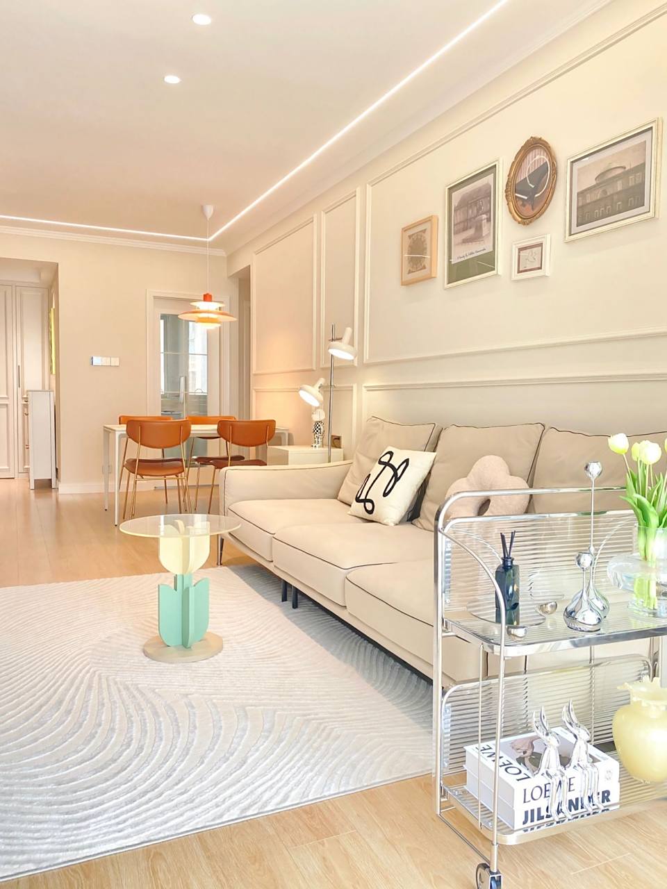 暖色调的轻法式风格装修,温馨满满#装修